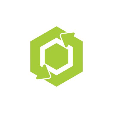 Daire geri dönüşüm ok sembol vektör yeşil