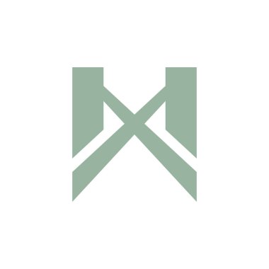 mektup w köprü şekli geometrik logo vektör