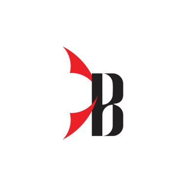 mektup b kanatları tasarım logo vektör