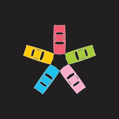 renkli araba daire logo vektör