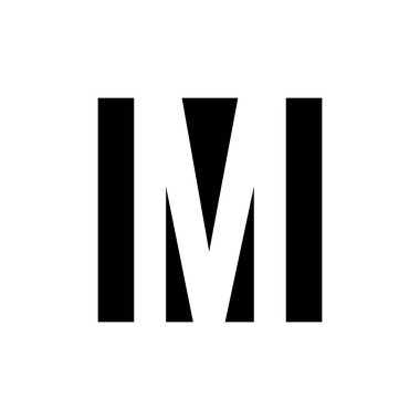 mektup m basit geometrik kare logo vektör