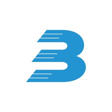 b harfi hızlı hareket logosu vektör