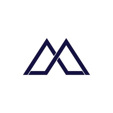 mektup m basit geometrik çizgi logo vektör