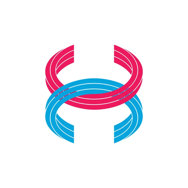 Círculo vinculado letra hc logo vector — Vector de stock