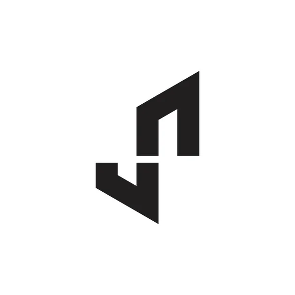Lettre jr simple géométrique ligne logo vecteur — Image vectorielle