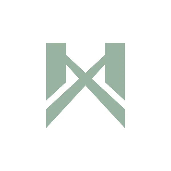 Mektup w köprü şekli geometrik logo vektör — Stok Vektör