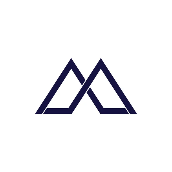 Letter m eenvoudige geometrische lijn logo vector — Stockvector