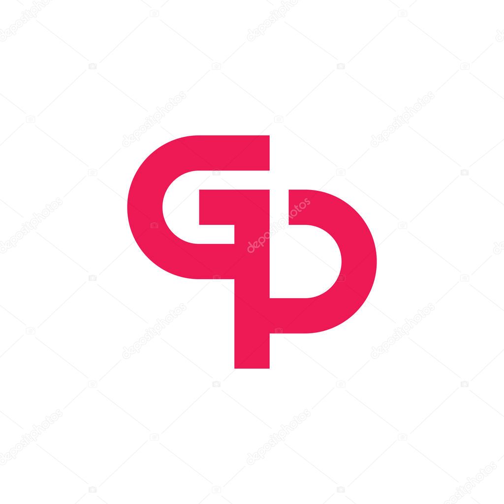 Letter gp simple geometric logo vector