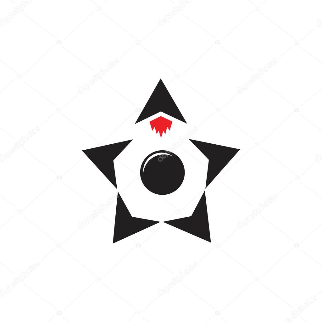 Star space ship movement design logo vector