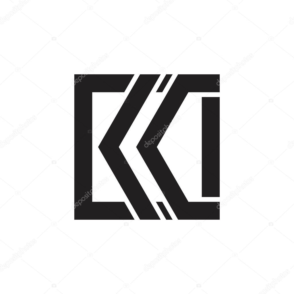 Abstract letter kc square geometric logo vector