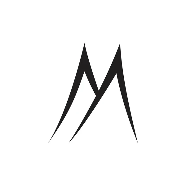 Letter m eenvoudige berg vorm logo — Stockvector