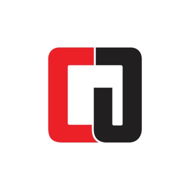 harf cj kare geometrik logo vektör
