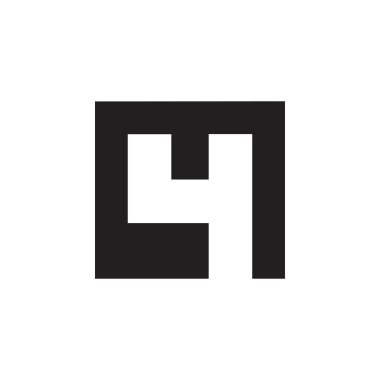 sayı 4 kare negatif uzay logosu vektör