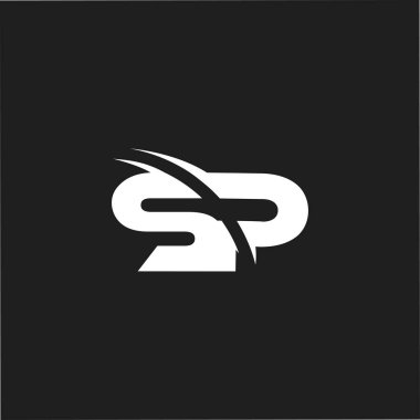 harfler sp swoosh dilim tasarım geometrik logo vektör