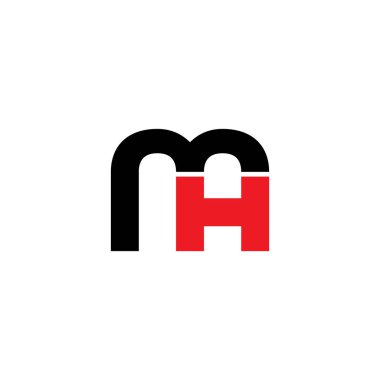 mektup hm basit geometrik çizgi logo vektör