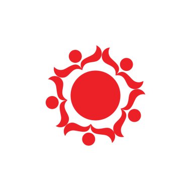 beşgen insanlar soyut logo vektör