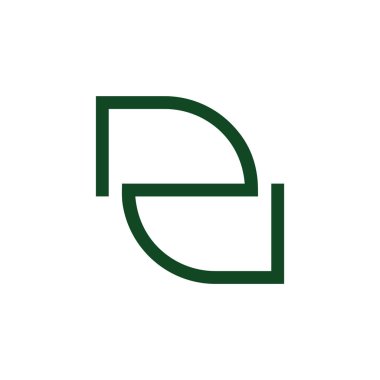 harf r basit geometrik çizgi logo vektör