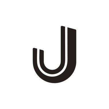 harf j basit çizgili geometrik logo vektör