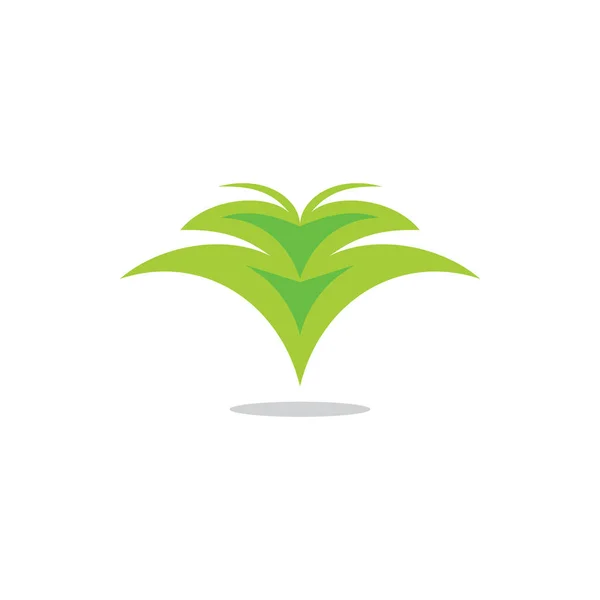 緑色の植物曲線のベクトル幾何学的ロゴ — ストックベクタ