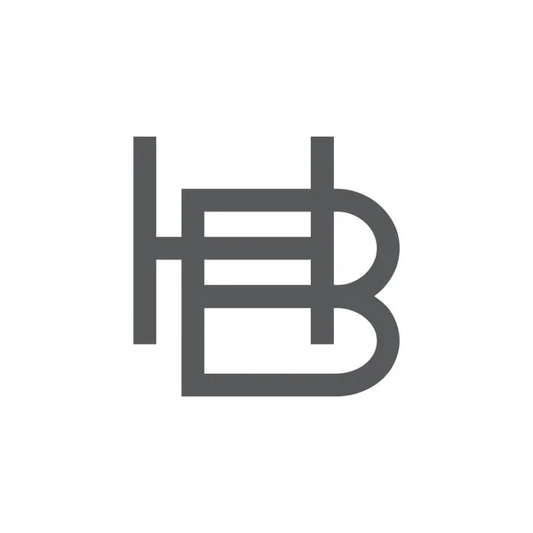 Lettere hb semplice vettore logo geometrico — Vettoriale Stock