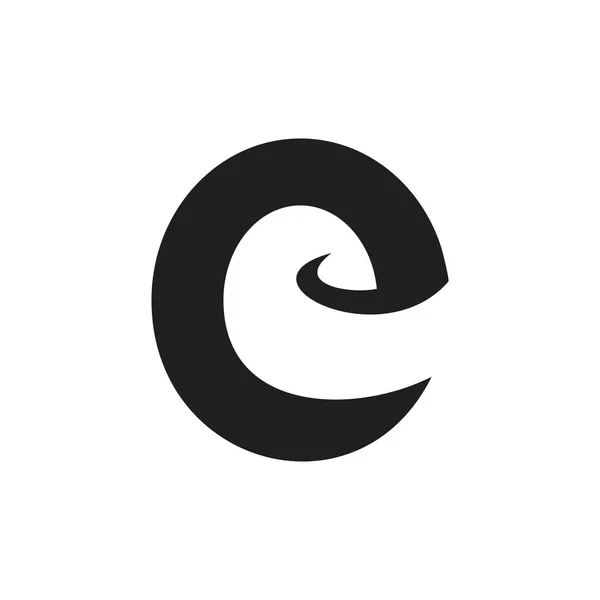 Lettera e curve cerchio semplice logo vettore — Vettoriale Stock