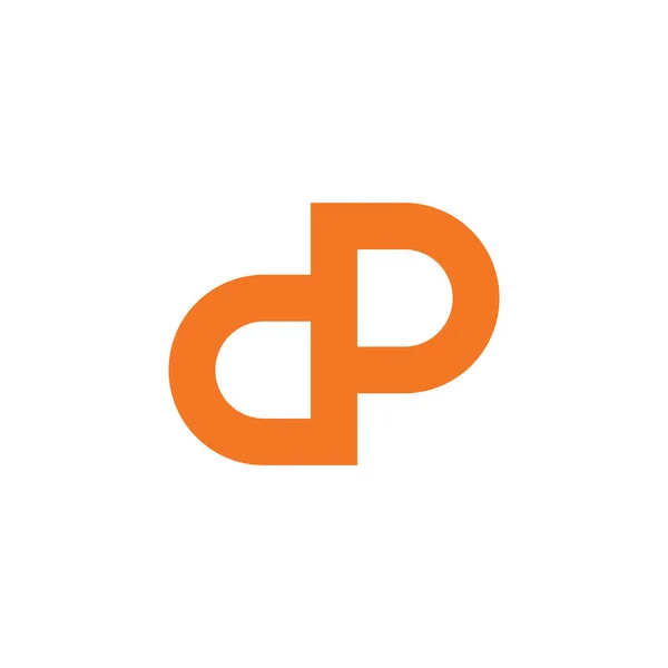 Brev DP enkel Infinity line logo vektor — Stock vektor