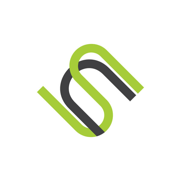 letters sn simple line geometric logo vector
