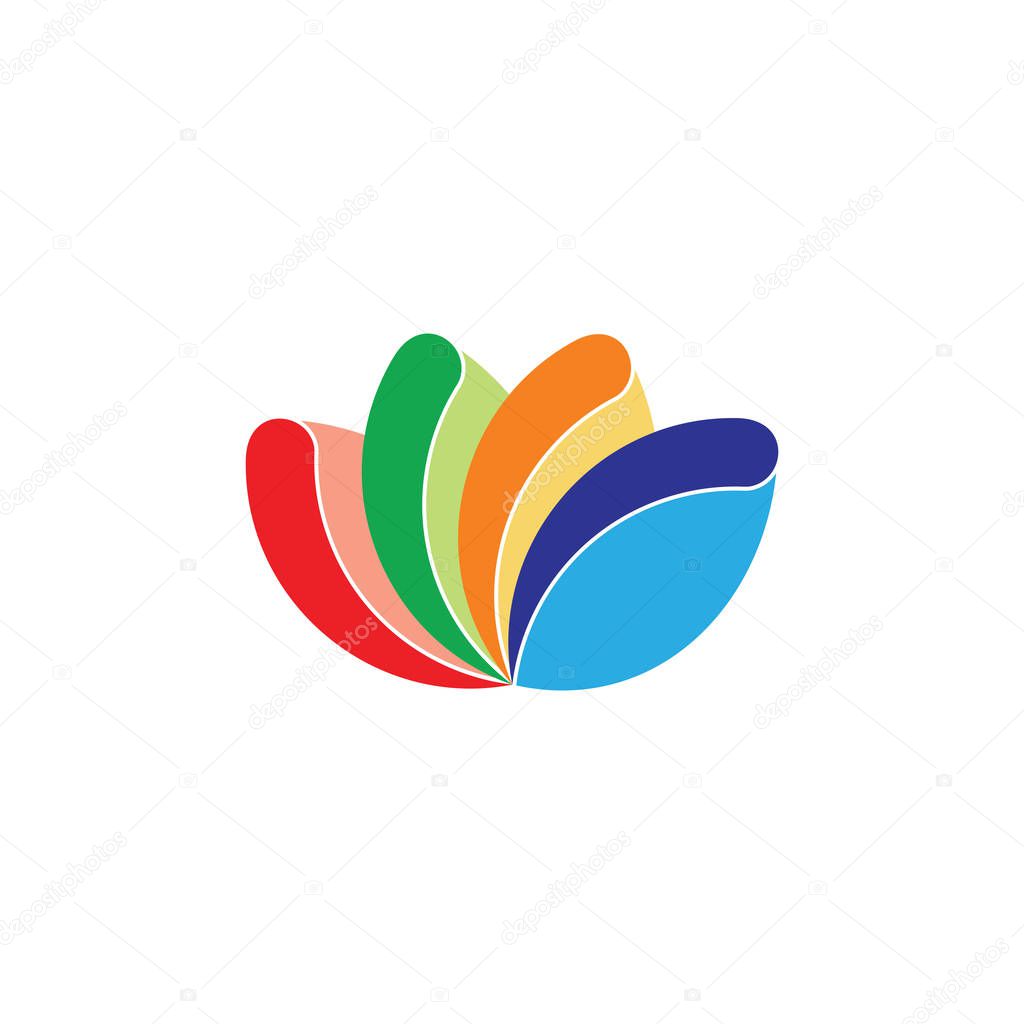 stripes curves colorful logo vector