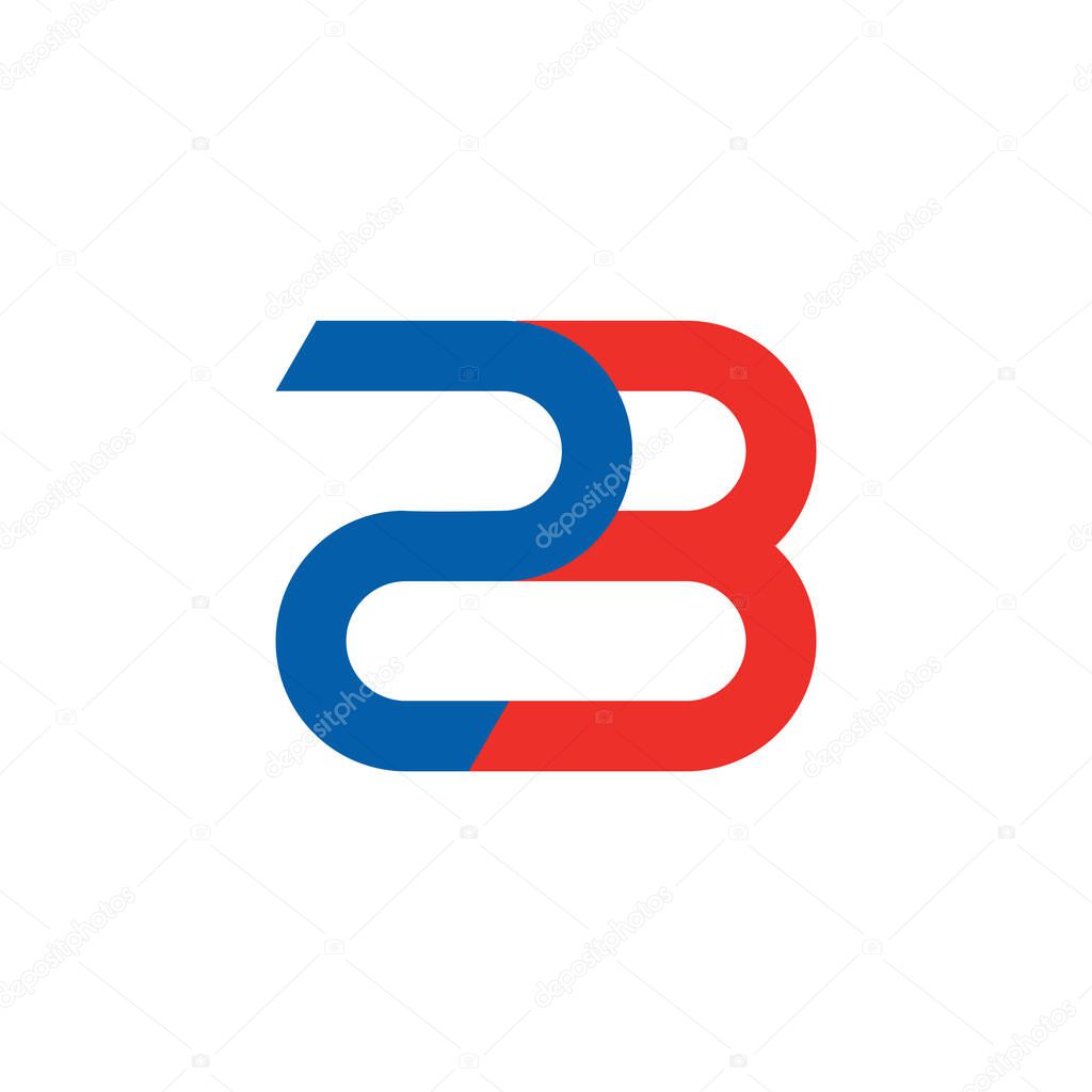 Number 23 linked geometric logo vector