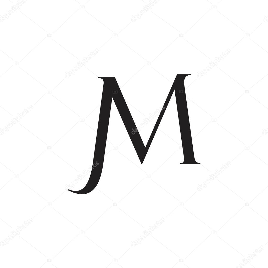 Letter jm elegant symbol logo vector