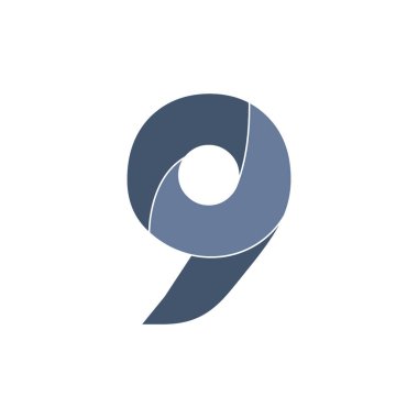 9 numara basit geometrik logo vektörü
