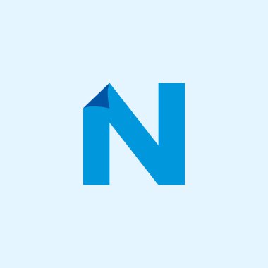 mektup n kağıt pul tasarım logo vektör