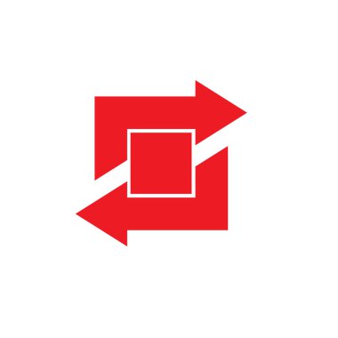 daire kare geometrik ok logo vektörü