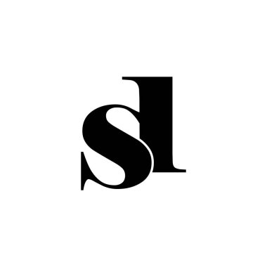 harfler sd bağlı eğrileri basit logo vektör
