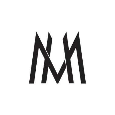 harf mm basit geometrik ok çizgisi logo vektörü