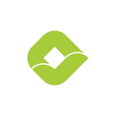 yeşil onay işareti kare logo vektör