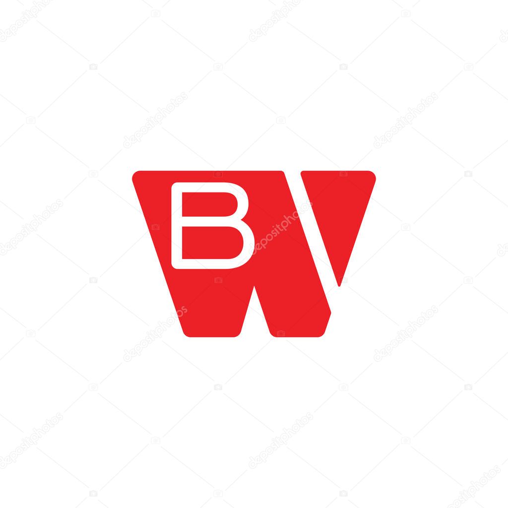 Simple letter bw geometric logo vector