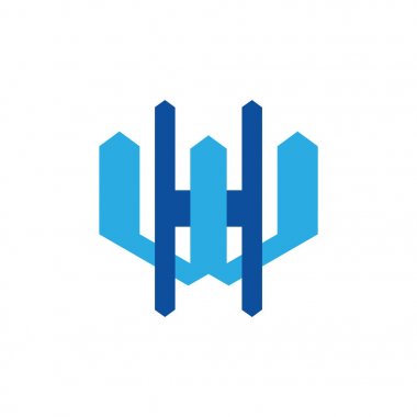 mektuplar hw bağlı geometrik renkli logo