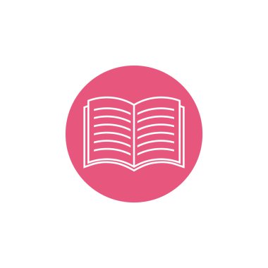 kitap ince çizgi eğitim logosu vektör