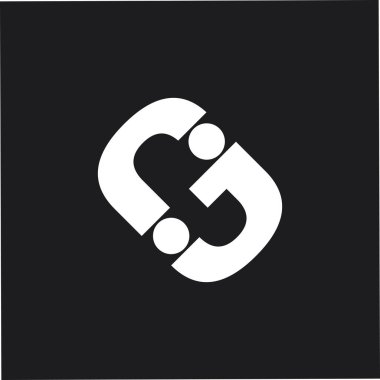 mektup rj basit geometrik noktalar tasarım logo vektör