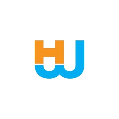 mektup hw basit geometrik çizgi logo vektör