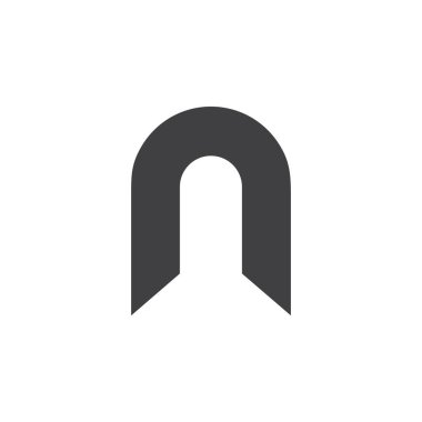 harf n basit geometrik çizgi logo vektör