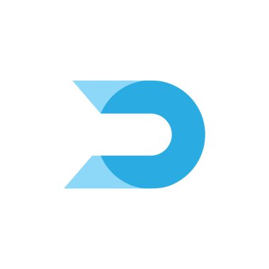 mektup du soyut geometrik logo vektör