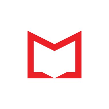 mektup m basit geometrik kare logo vektör