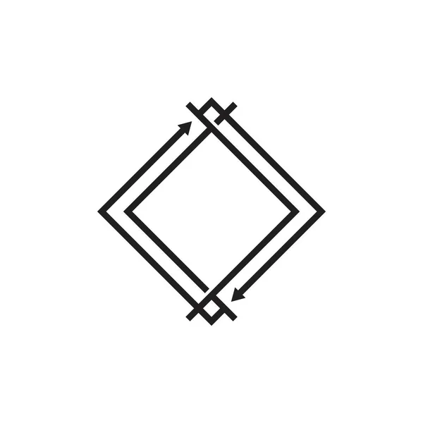 Círculo flechas marco cuadrado símbolo vector — Archivo Imágenes Vectoriales