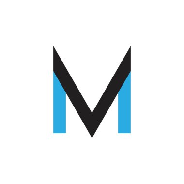 mektup mv basit geometrik logo vektör