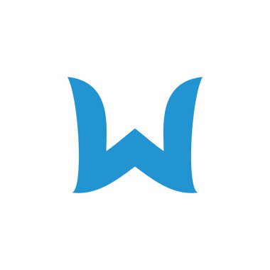 harf w basit eğrileri logo vektör