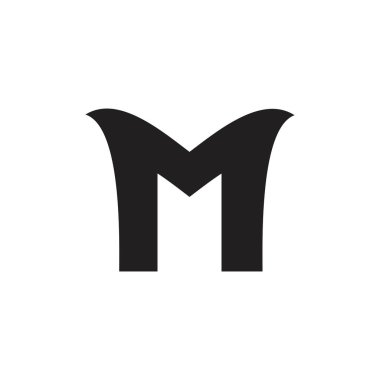 mektup m basit eğrileri Logo vektör