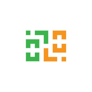 kare geometrik artı tıbbi hat logosu vektör