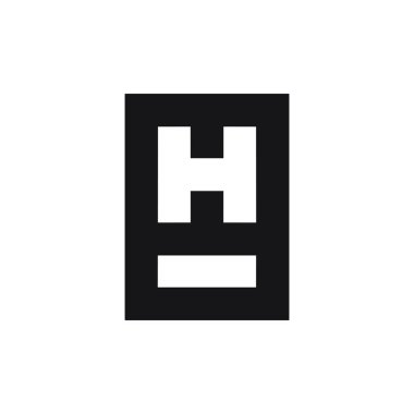 soyut harf h i basit geometrik logo vektör